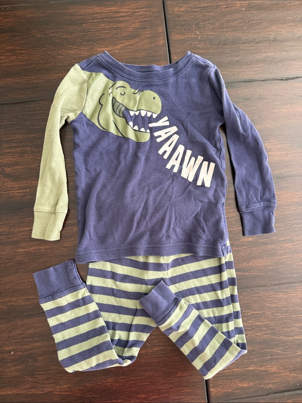 Old Navy Navy and Olive Dinosaur Pajama Set
